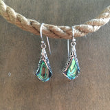 Abalone Diamond Filigree Earrings