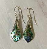 Abalone Filigree Rain Drop Earrings
