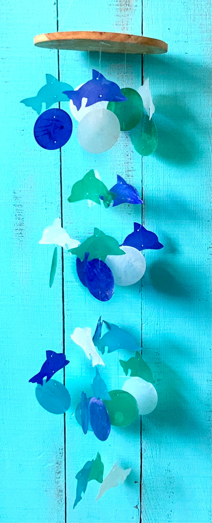 Colorful Dolphin Capiz Windchime