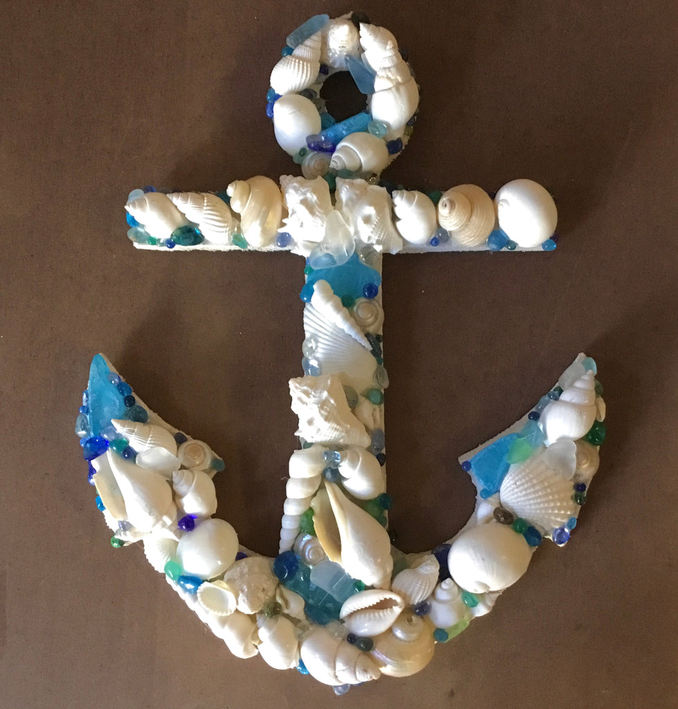 Anchor Seaglass & Shell Wall Art