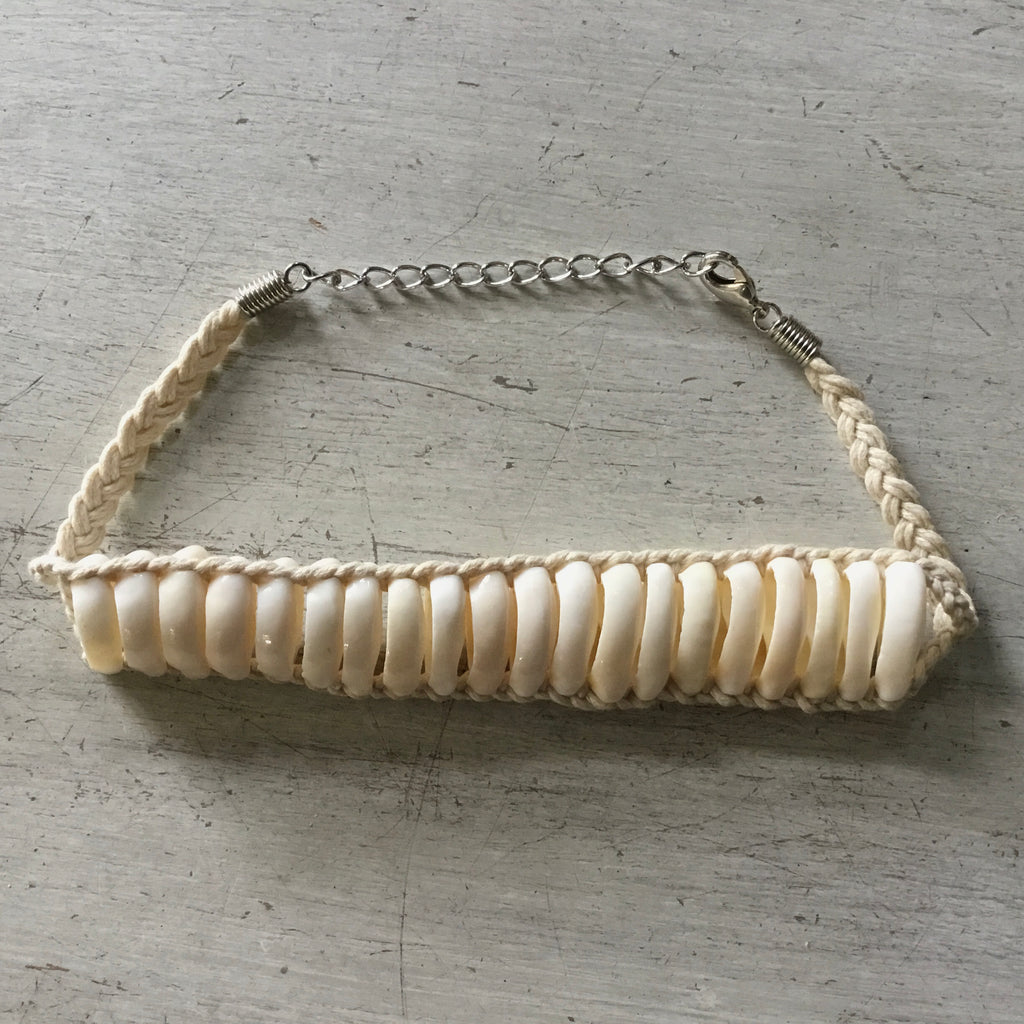 Sliced Cowrie Braided Anklet