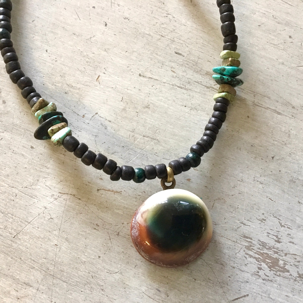 Cat Eye Coconut Bead Necklace
