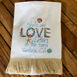 Seashell Love Letters Tea Towel