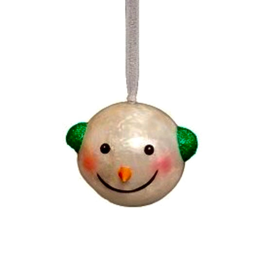 Capiz Snowman Bulb Ornament