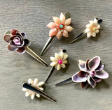 Seashell Flower Hair Pinch Clip