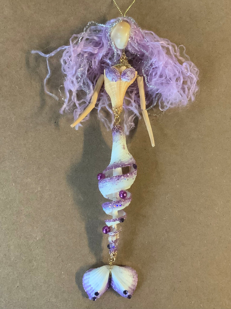 Dancing Mermaid Spiral Shell Ornament