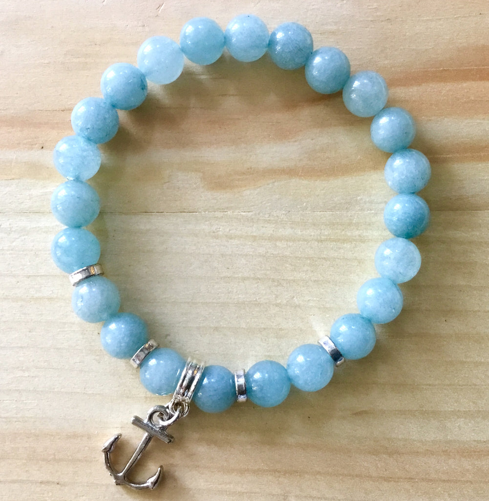 Stone Beaded Charm Bracelet