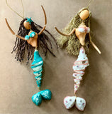 Dancing Mermaid Spiral Shell Ornament