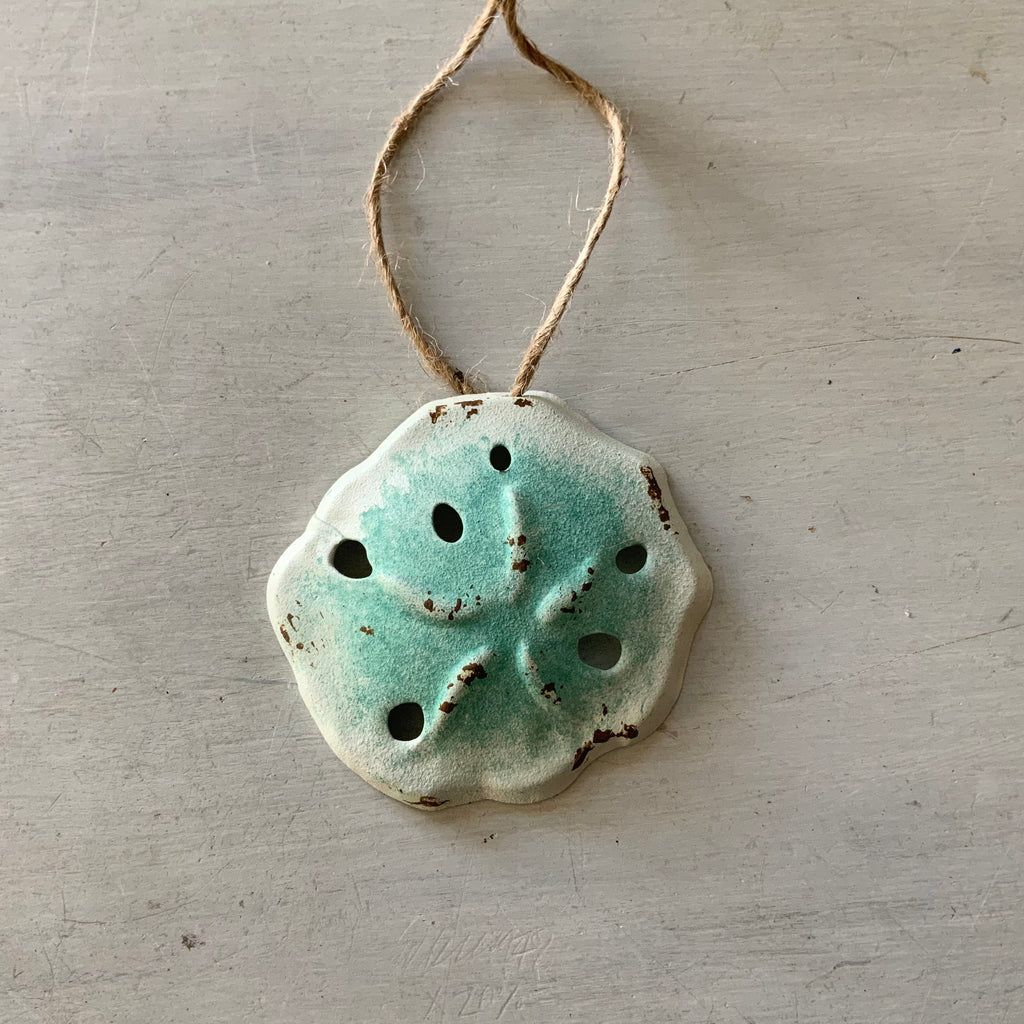 Weathered Metal Shell Ornament