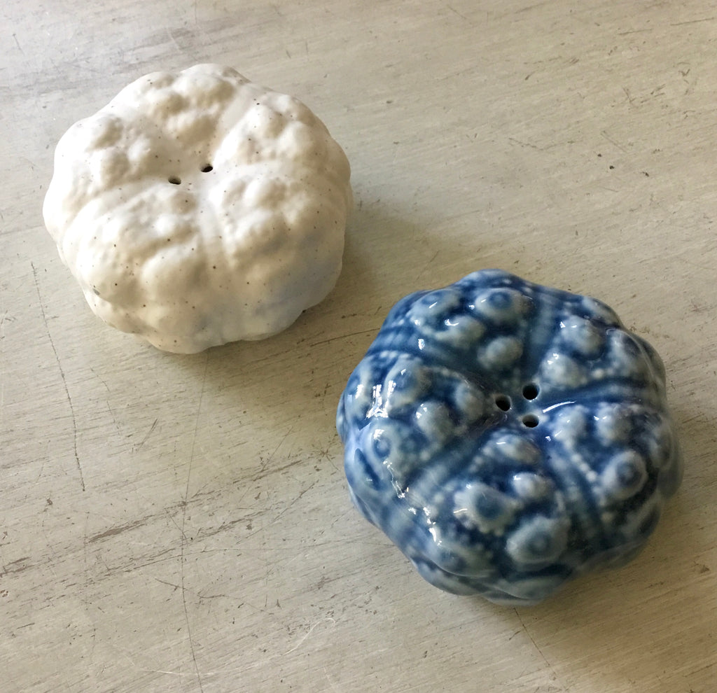 Blue & White Urchin Salt & Pepper Shakers