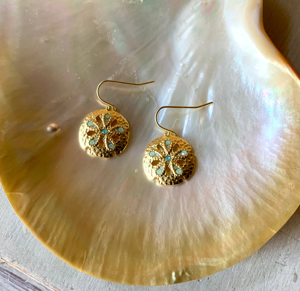 Sparkling Sand Dollar Earrings
