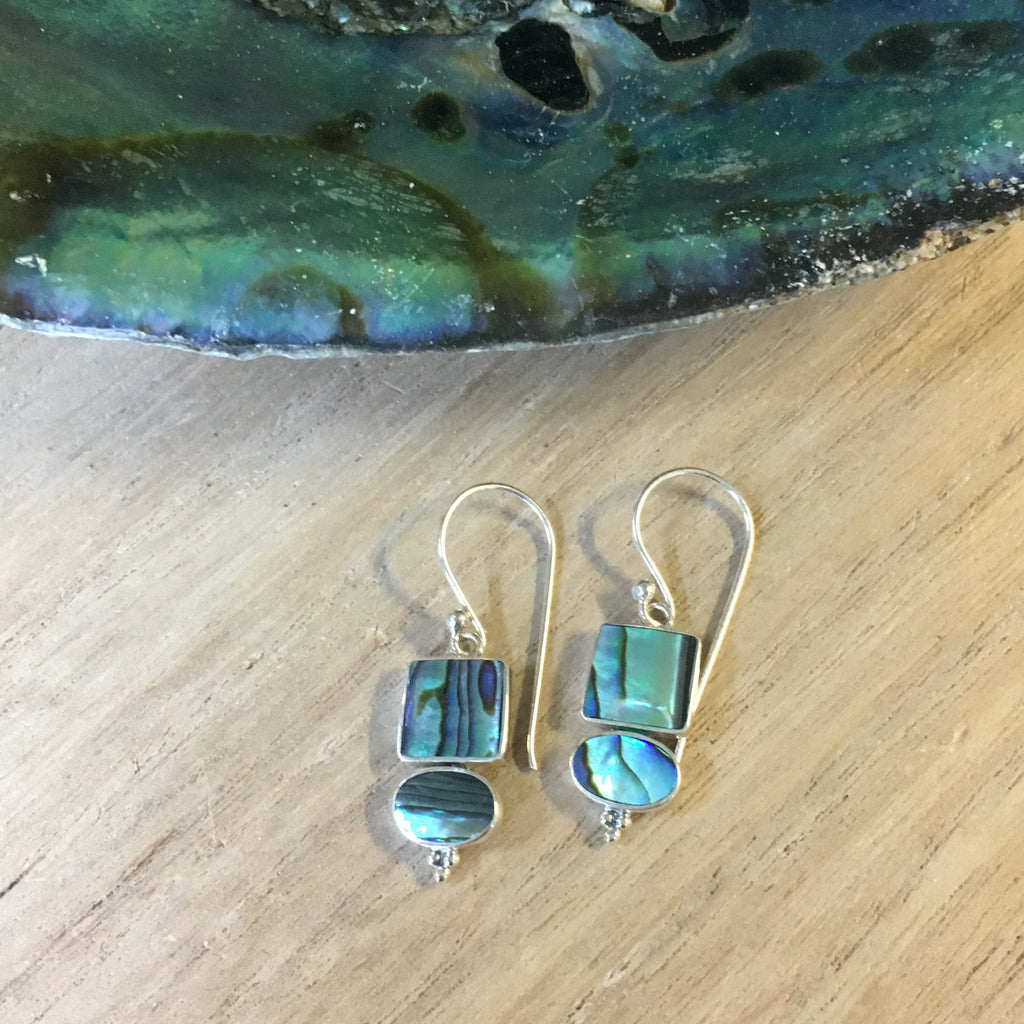 Abalone Geometric Earrings