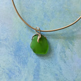 Simple Seaglass Pearl Leather Necklace