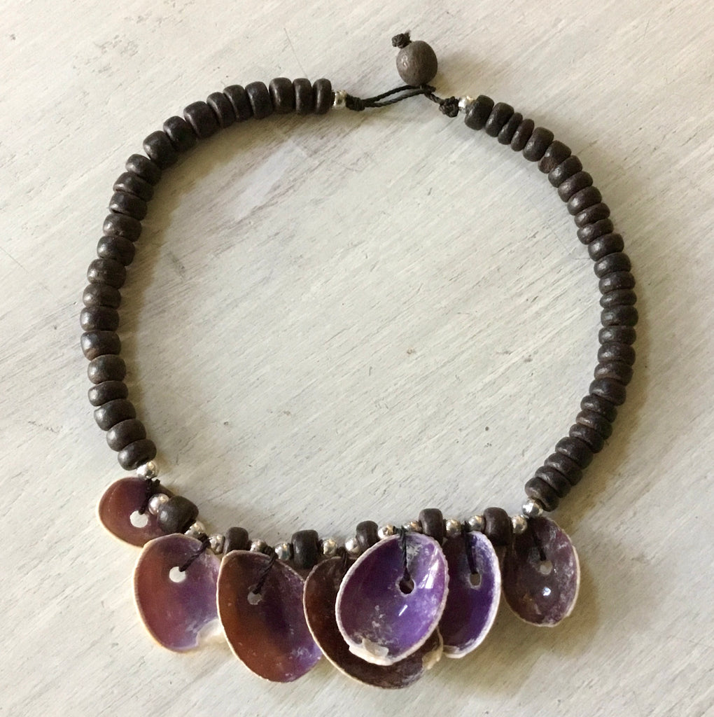 Cowrie Chip Coconut Bead Anklet