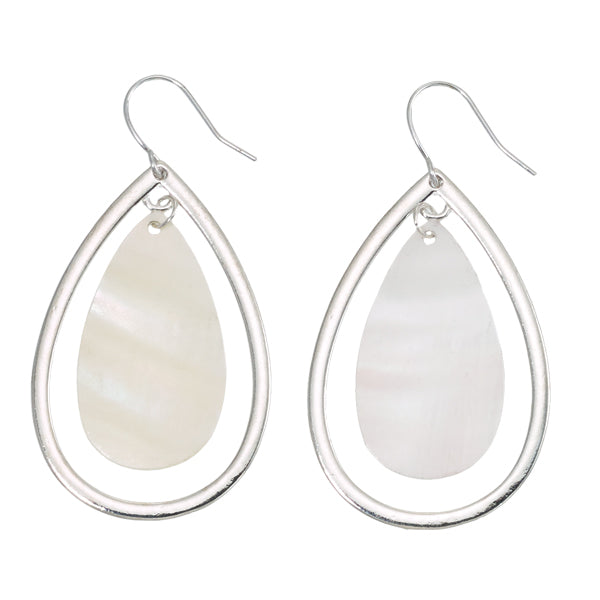 MOP Tear Drop Hoop Earrings