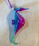 Dainty  Seahorse Glass Ornament