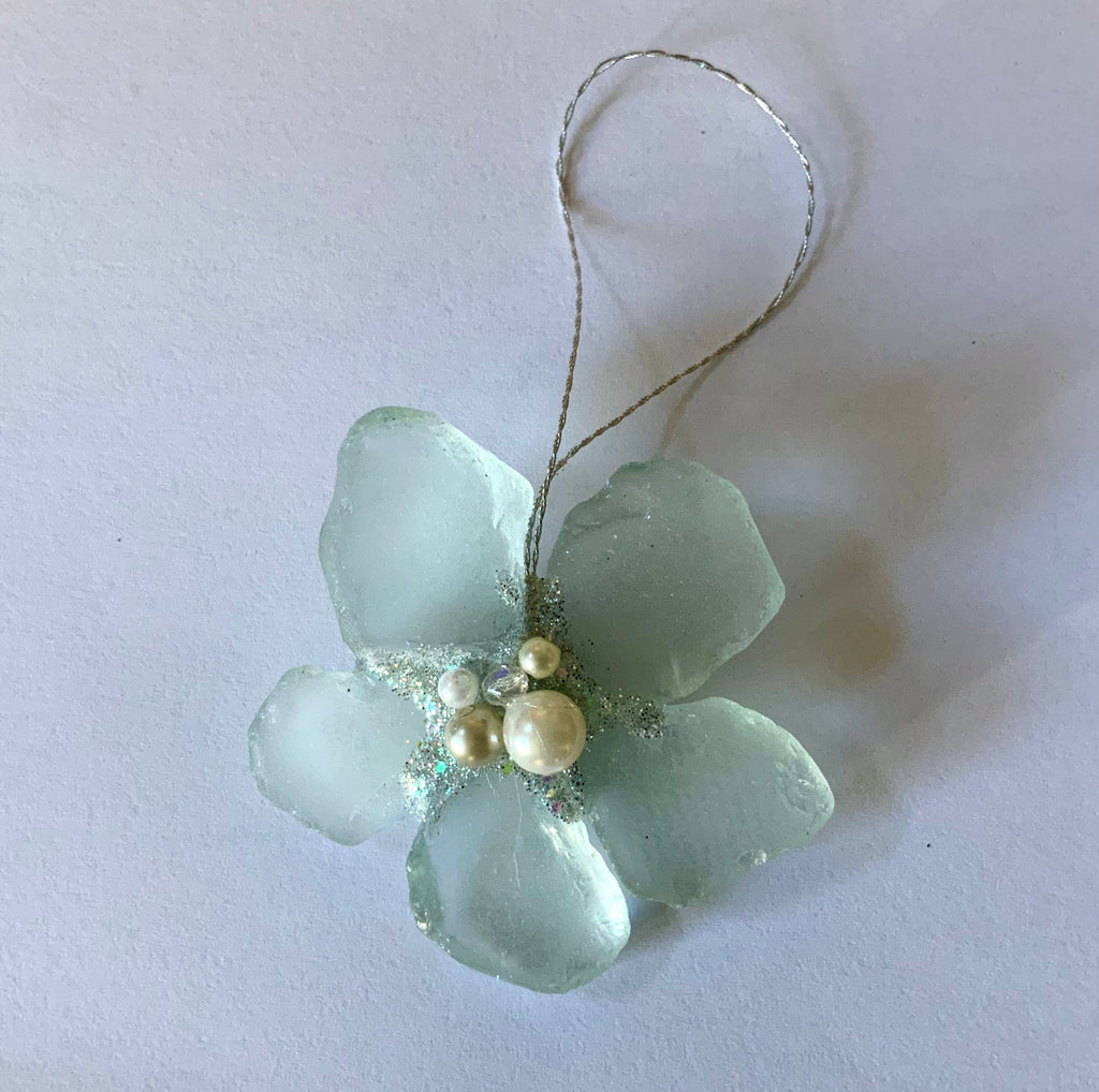 Jeweled Glass Flower Ornament
