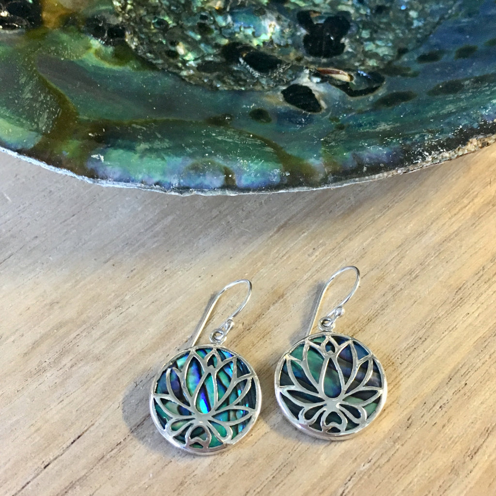 Abalone Lotus Earrings