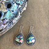 Abalone Peti Point Tear Drop Earrings