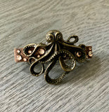 Octopus Jeweled Leather Hair Clip
