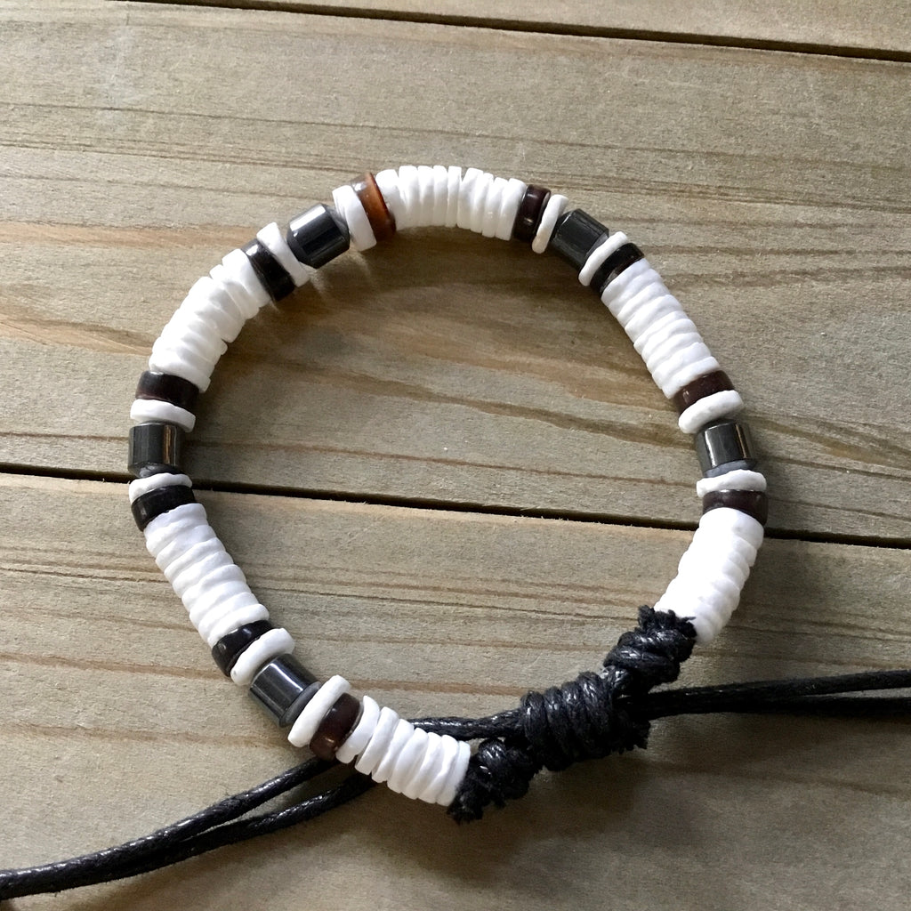 Clam Chip Hematite Bracelet