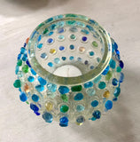 Glass Pebble Urchin Candle Holder