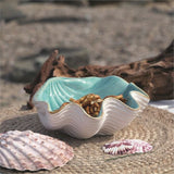 Blue Clamshell Ceramic Dish