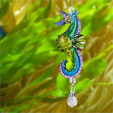 Glass Seahorse Crystal Dangle Ornament