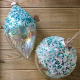 Frosted Bubble Glass Bulb Ornament