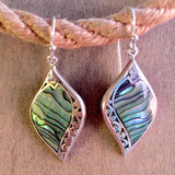 Abalone Filigree Leaf Earrings