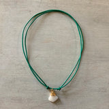 Adjustable Seaglass Leather Necklace