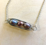 3 Pearl Bar Necklace