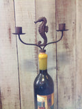 Seahorse Wine Cork Candle With an Artiste Wine Bottle