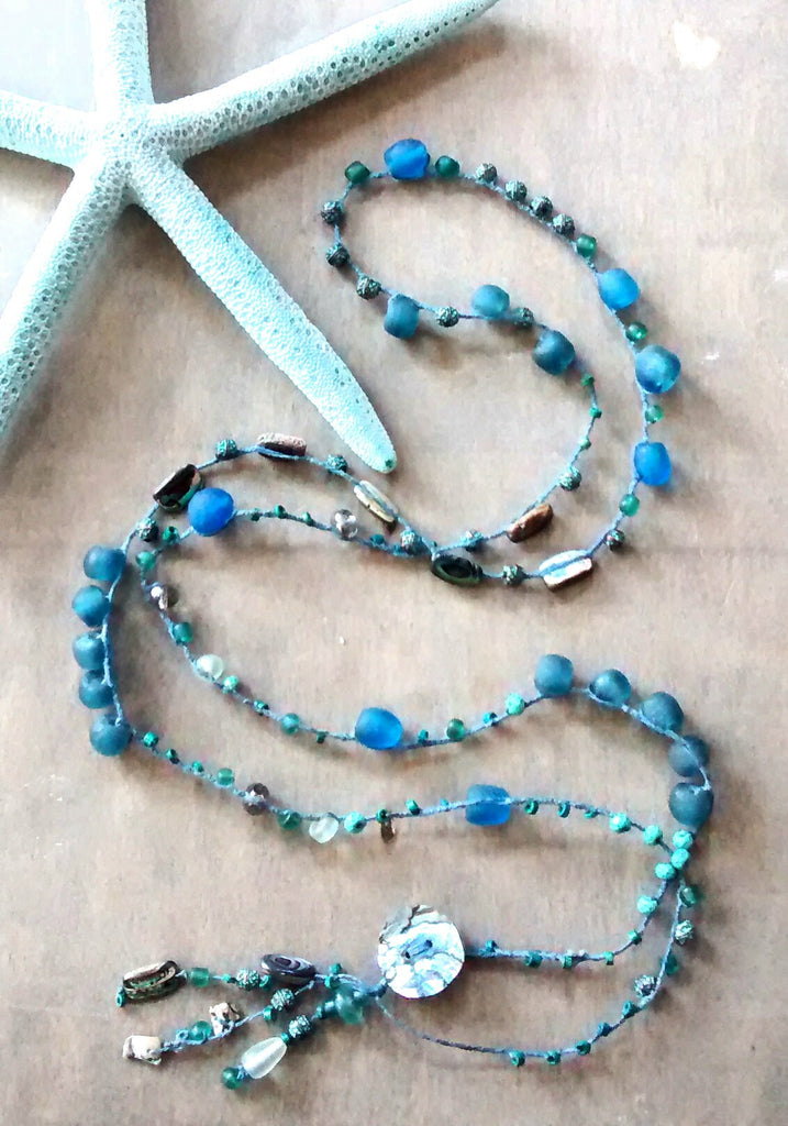 Abalone Sea Glass Necklace