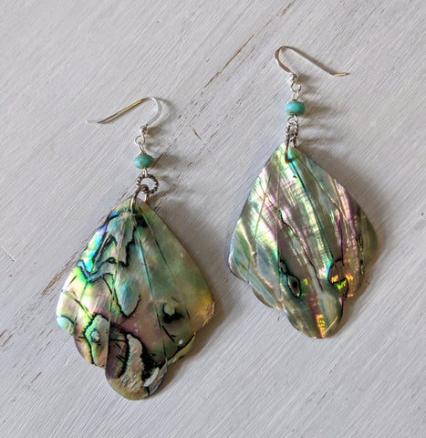 Abalone Feather Earrings