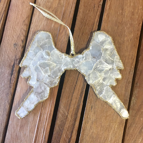 Capiz Angel Wings Ornament