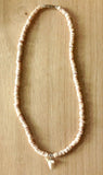 Natural Puka Shell Shark Tooth Necklace