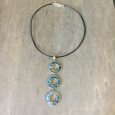 Abalone Triple Circle Necklace