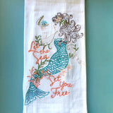 Sea Life Stitched Towel