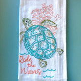 Sea Life Stitched Towel