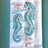 Sea Life Stitched Towel