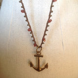 Brass Anchor Pendant Necklace