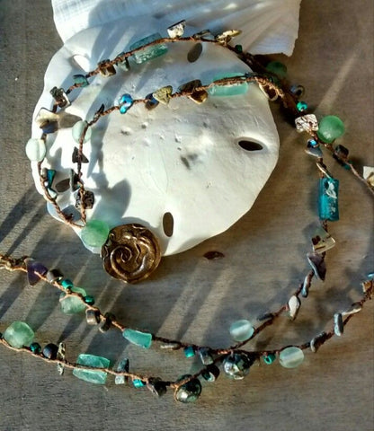 Mermaid Roman Glass Bead Necklace