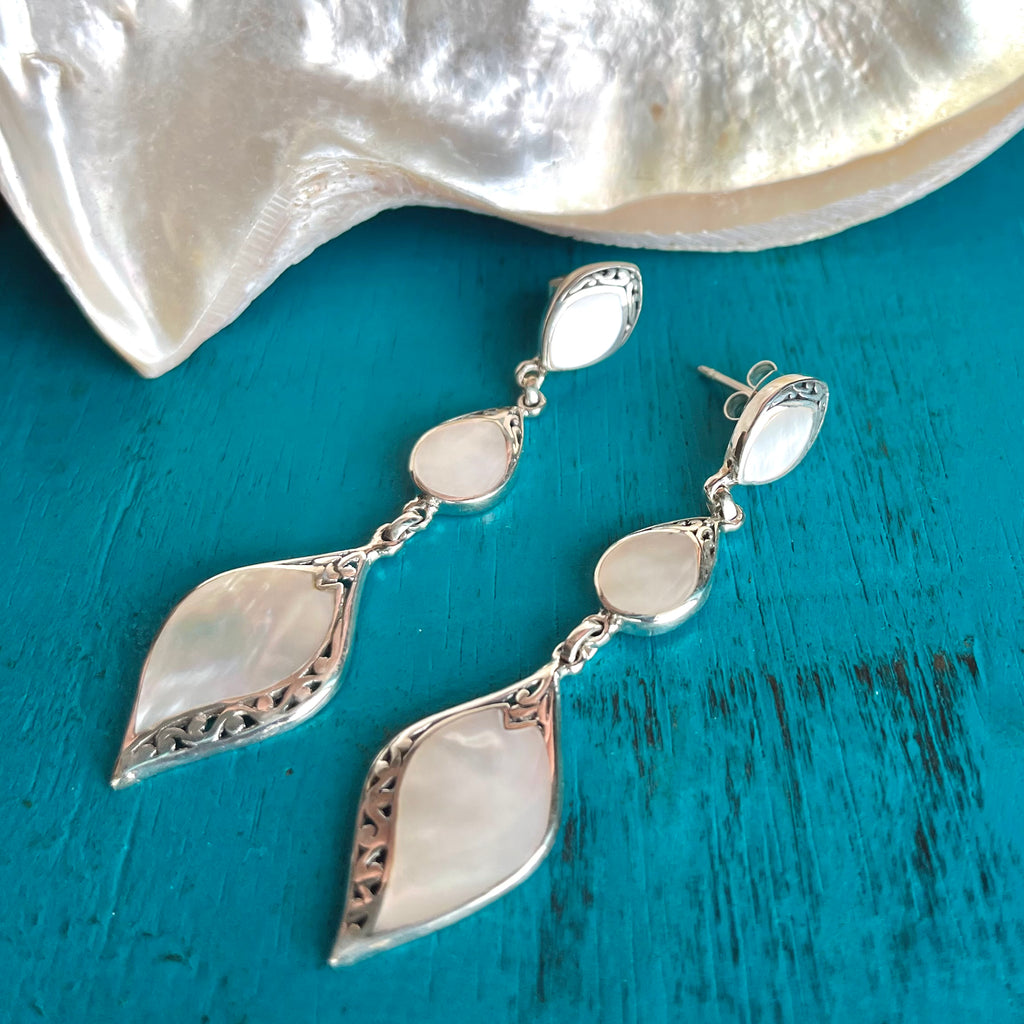 MOP Triple Drop Earrings
