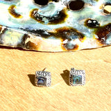 Abalone Inlay Stud Earrings