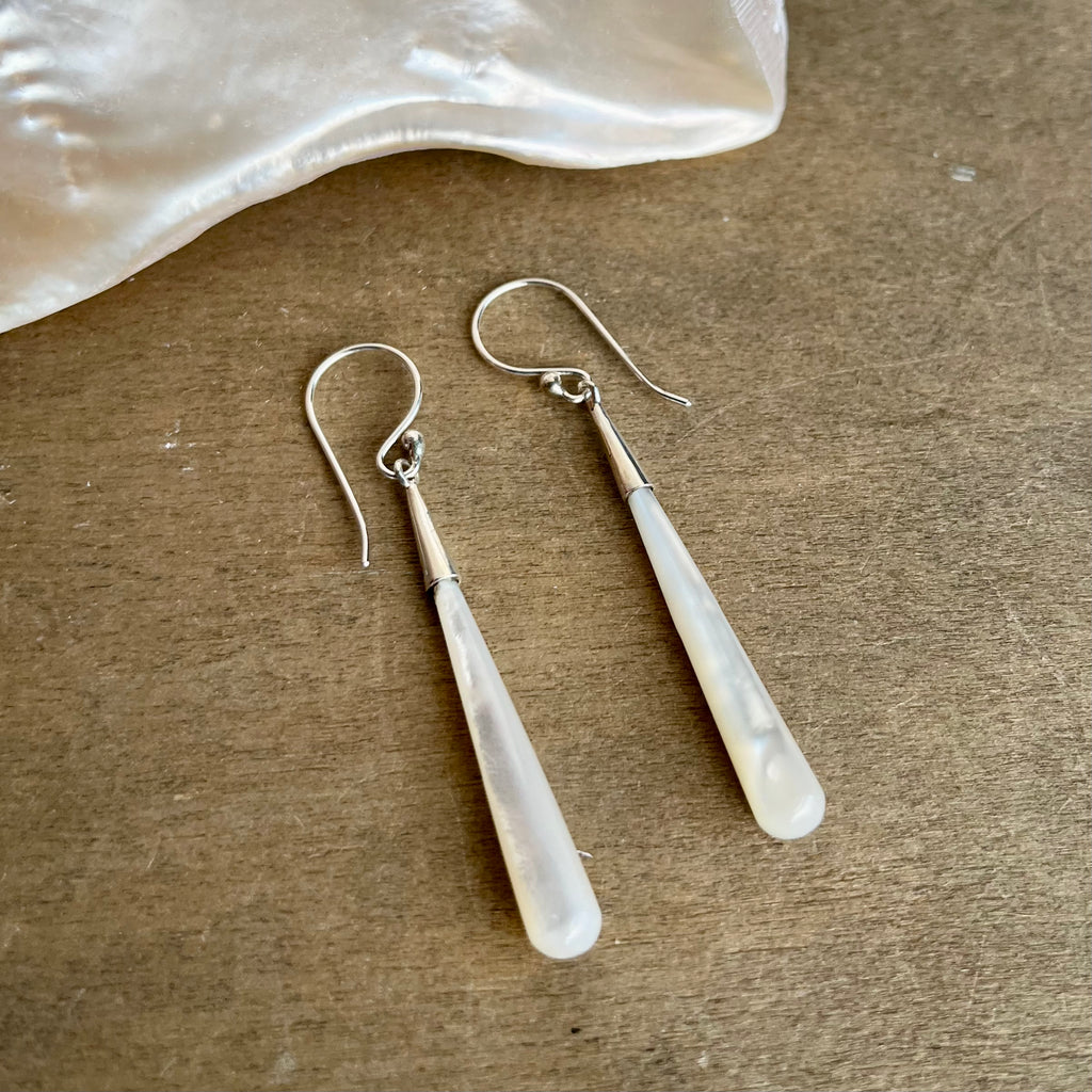 Long Shell Drop Earrings