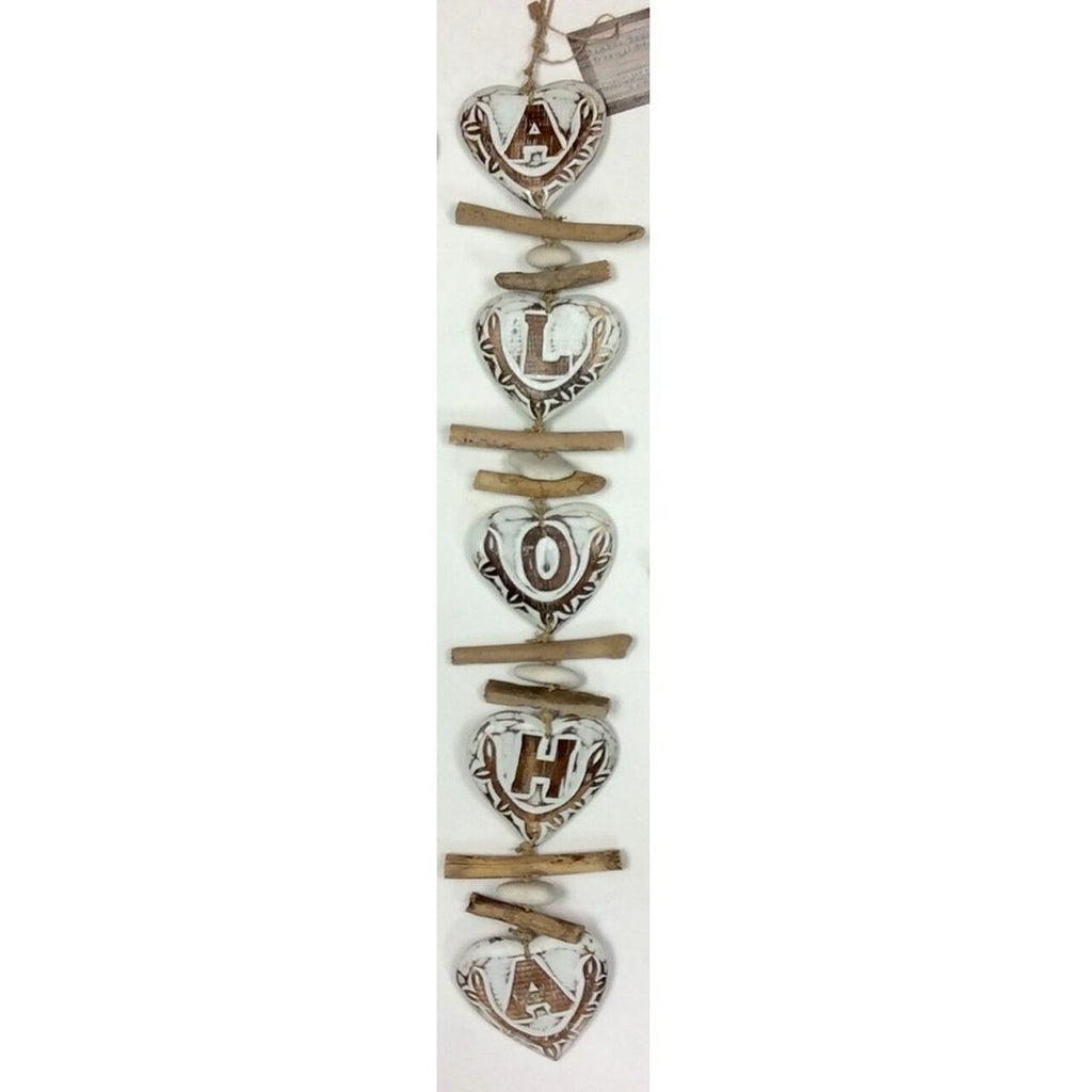 Aloha Driftwood Heart Mobile