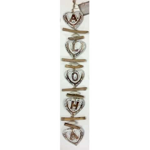 Aloha Driftwood Heart Mobile