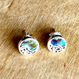 Abalone Inlay Stud Earrings