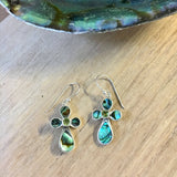 Abalone Stone Cross Earrings